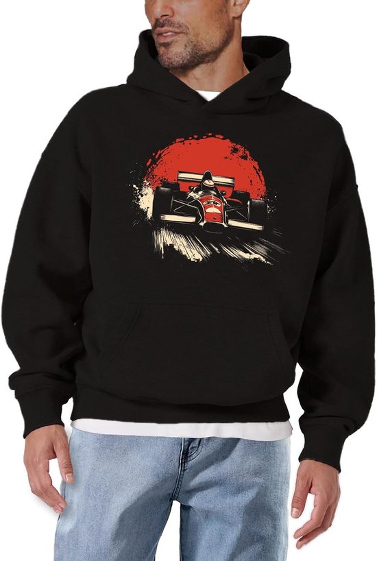Herren Hoodie - Sportshirt Met Capuchon - Casual Gebruik - Premium Kwaliteit Katoen - Klassieke Pasvorm - Zwart — afbeelding 3