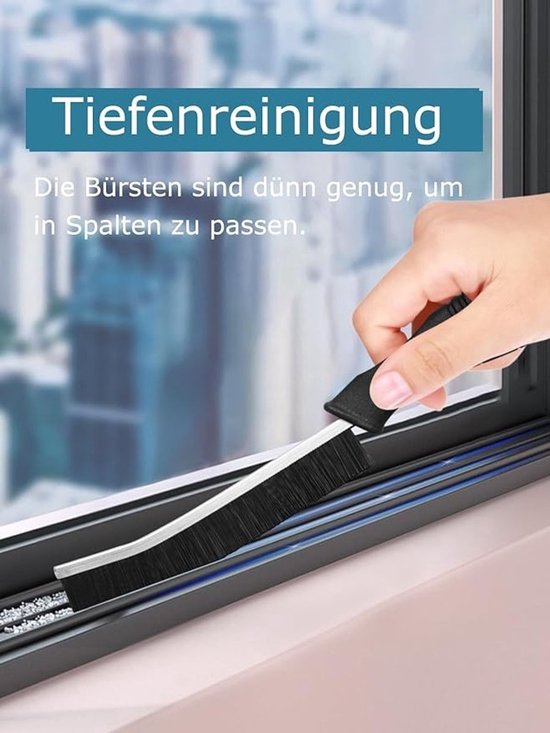 Set van 3 stevige voegenborstels voor grondige reiniging, handmatige hoekreiniger met antislip greep — afbeelding 3