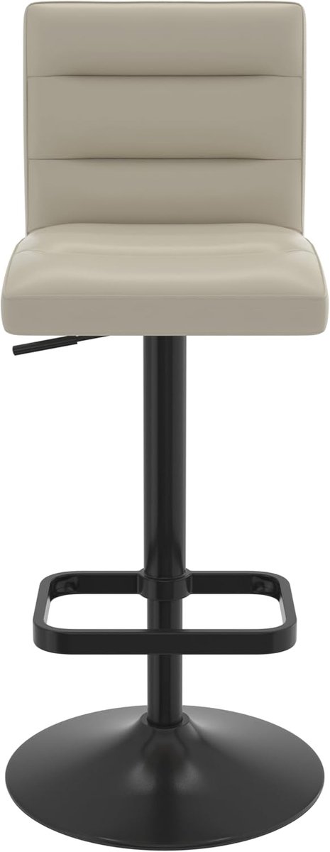 Barkruk Deluxe - Barstoel Keuken - Comfortabel Zitten - Verstelbare Hoogte - 89cm Hoog - Beige