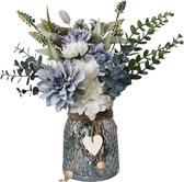 Kunstbloemen in vaas - Decoratie bloemen - Woonkamer decoreren - Gemakkelijk schoon te maken - 163 cm hoogte - Blauw