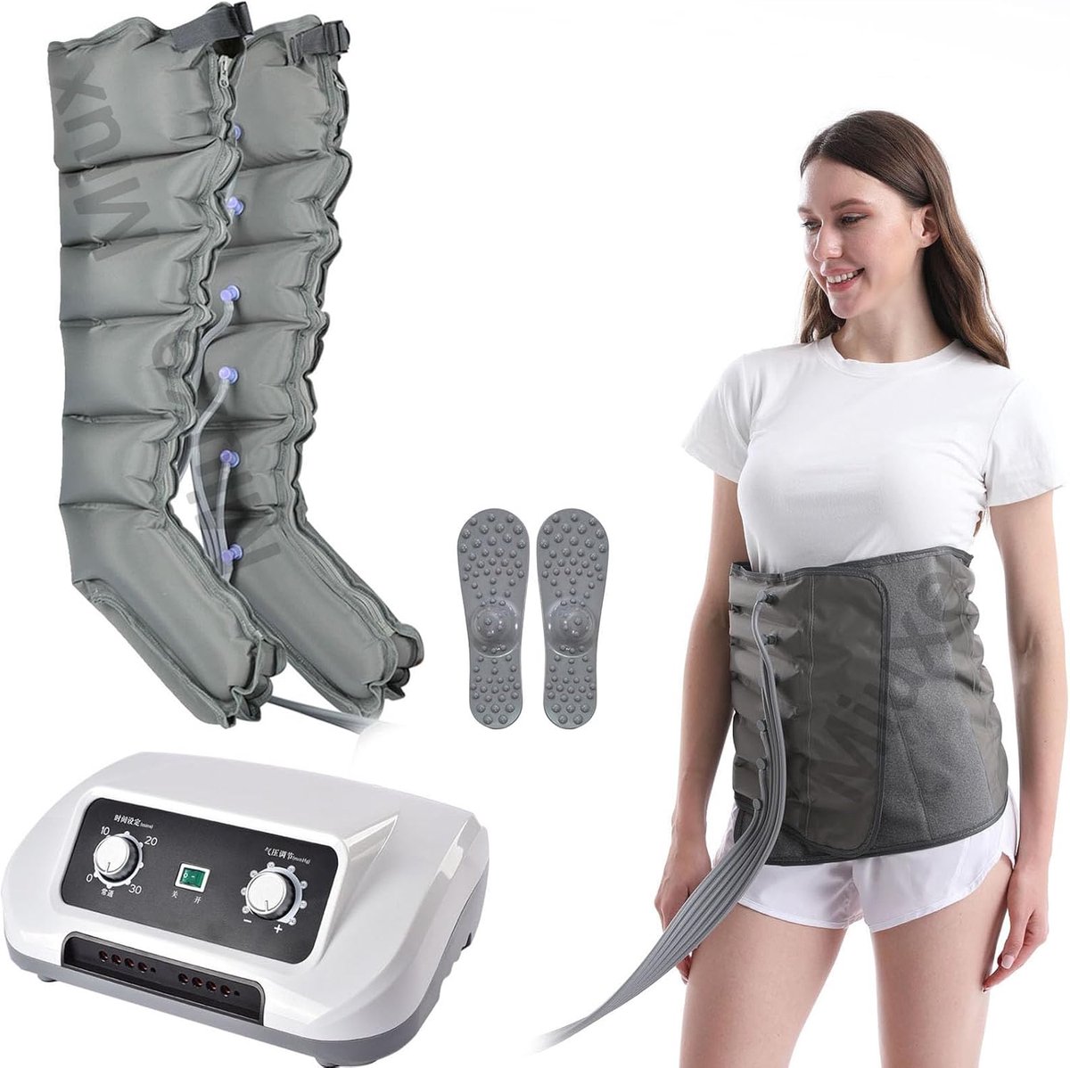 Beenmassage Apparaat - Lymfedrainage Pak - Herstel & Ontspanning - 6-Kamer Luchtcompressie - Verstelbare Banden