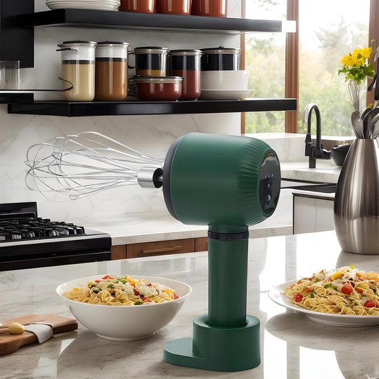 Elektrische Eierroerder - Handmixer Garde - Beslag Maken - Dubbele Koers Mengtechnologie - 21.5 cm - Wit — afbeelding 5