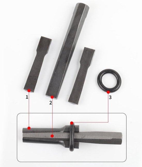 Wigveerringen - Splijtgereedschap - Steen Splijten - Sterk Verenstaal - 12 x 8 x 2 cm — afbeelding 2