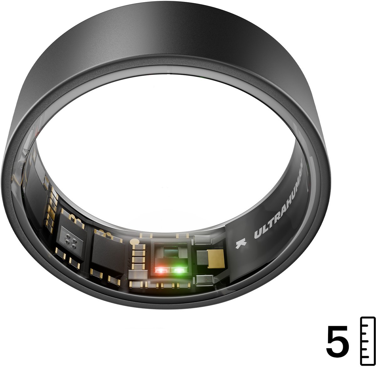 Ultrahuman AIR Smart Ring, Matte Grey - Grootte 5