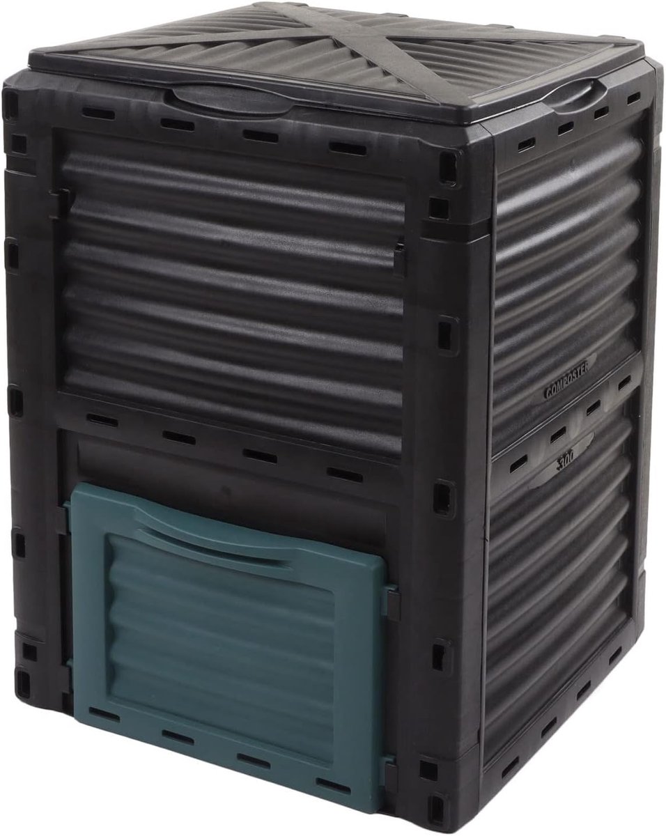 Compostbak Tuin - Afvalbak Verwerker - Keuken Tuin Buiten - Grote 300L Capaciteit - Lichtgewicht Duurzaam