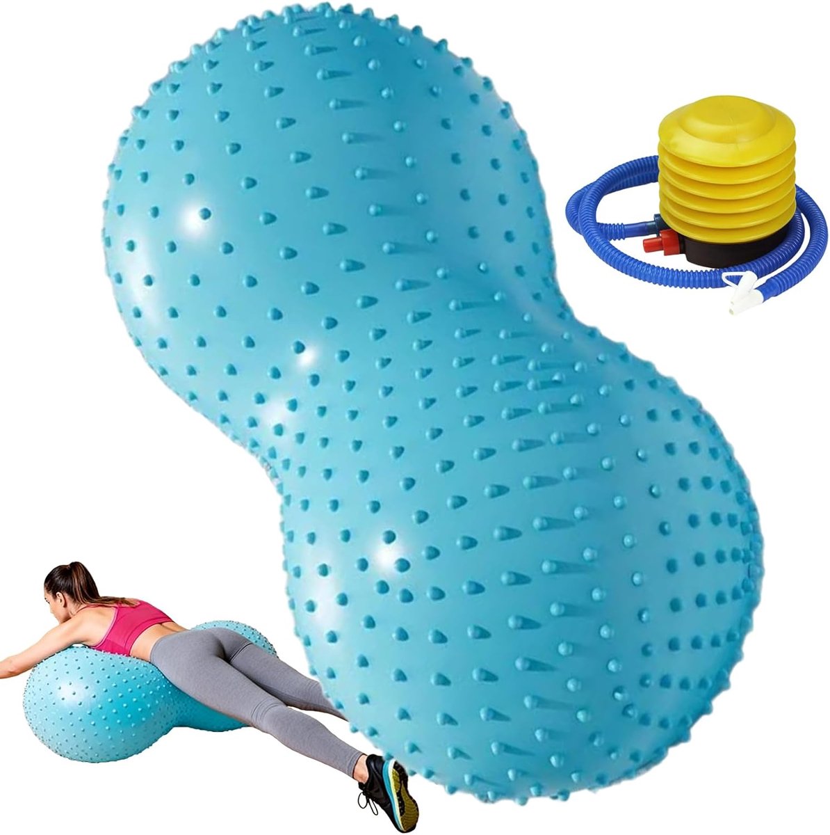 Oefenballen - Pilatesballen Balanstrainers - Fitness Thuis Kantoor - Pindavormige Stabiliteit - 45 x 90 cm - Blauw