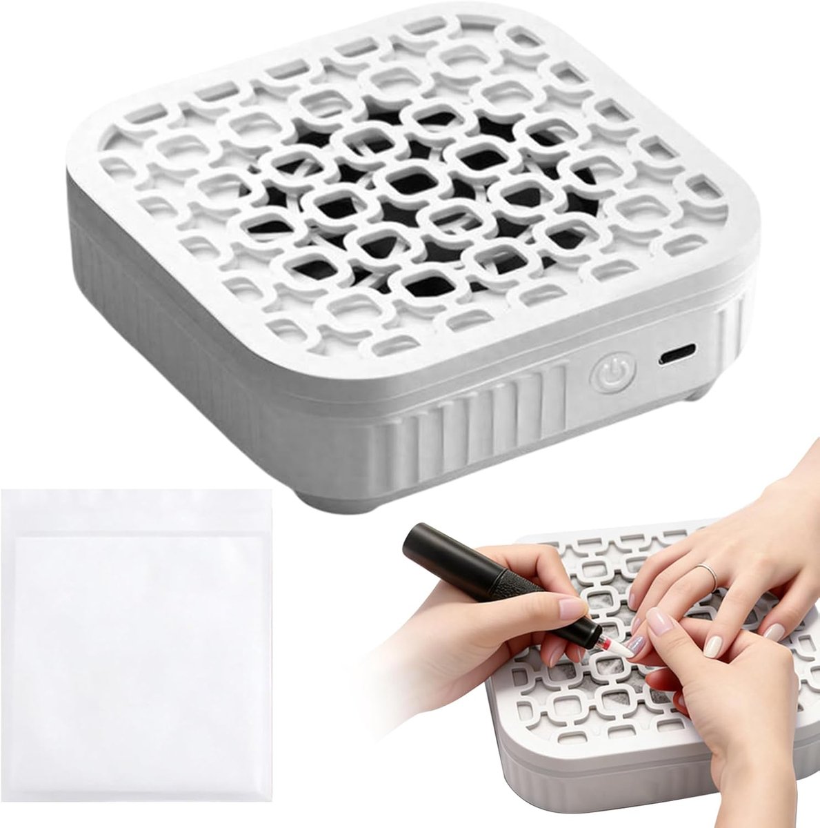 Nagelstofafzuiger - Manicure reiniger - Nagels polijsten - Stille werking - 16 x 15 x 5 cm