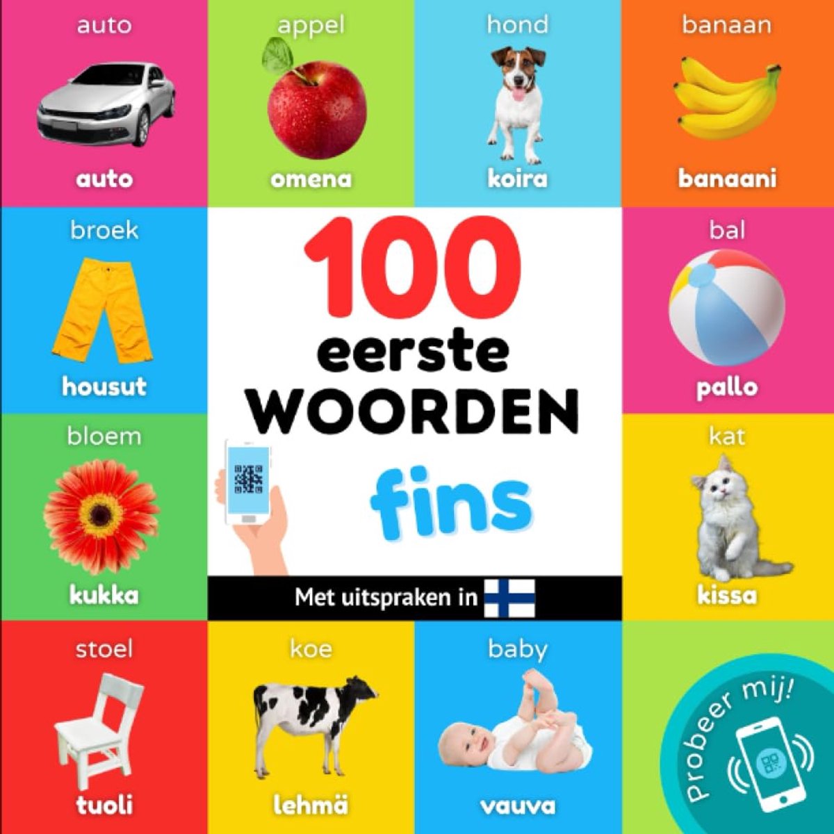 Eerste Woorden Fins - Kinderen Woordenboek - Taal Leren - Tweetalig Fotoboek - 21.59 x 0.25 x 21.59 cm