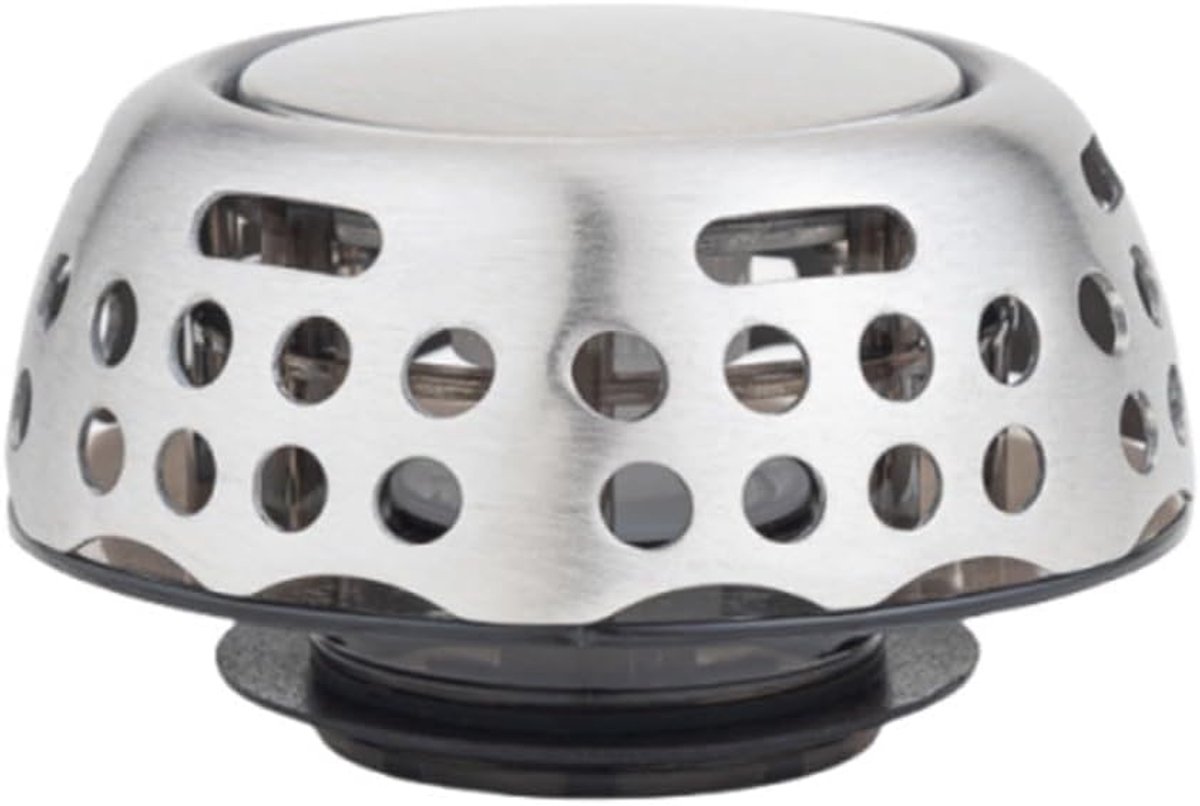 Badkuipstop Haarvanger - Afvoerplug Douche - Voorkomt Verstoppingen - Drukknop Bediening - 75 x 46 cm - Zilver
