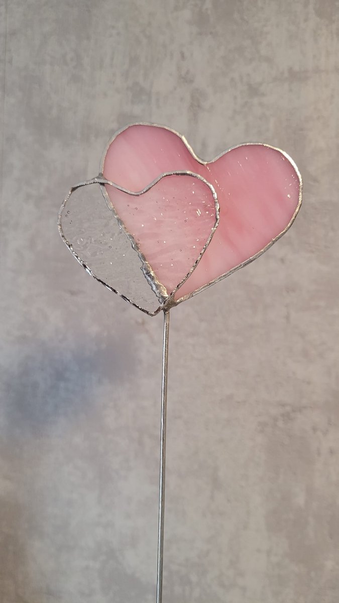 MM Deco – Harten Bloem rose & Blank – 42 cm – Handgemaakt – Cadeau voor Vrouw, (Beste) Vriendin of Haar – Valentijn – Moederdag – Huwelijk – Eeuwige Roos – Romantisch Liefdesgeschenk