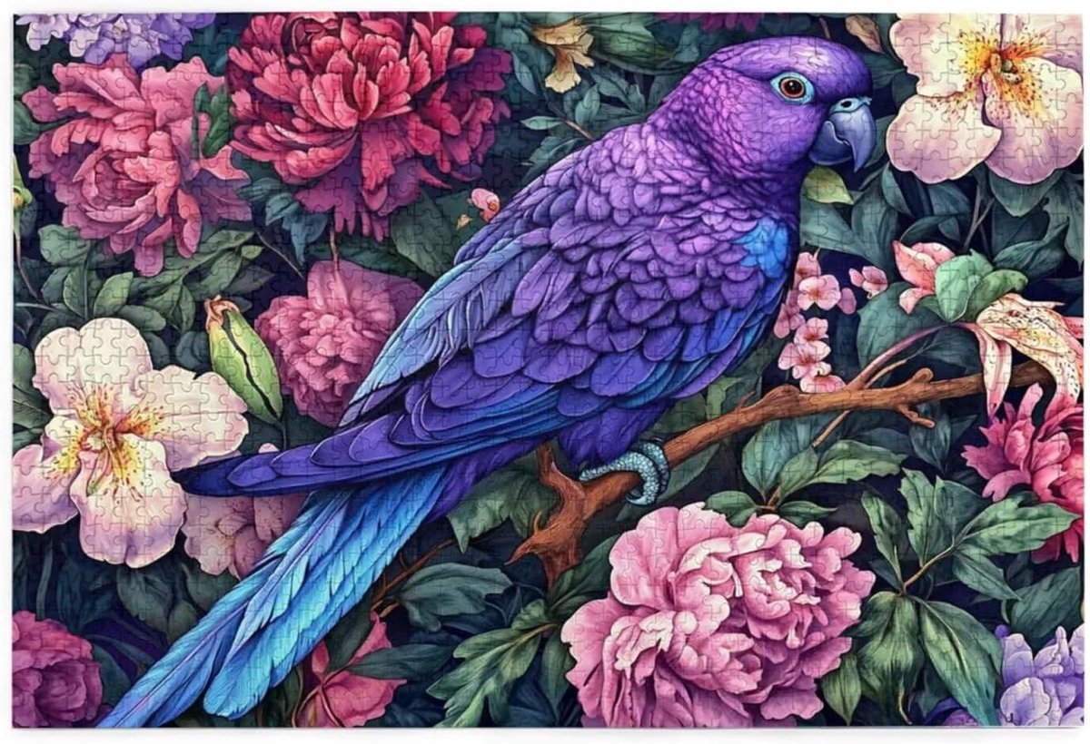 Puzzel 2000 stukjes - Legpuzzel Volwassenen - Ontspanning Thuis - Grote Afbeelding Papegaai - 100x70cm