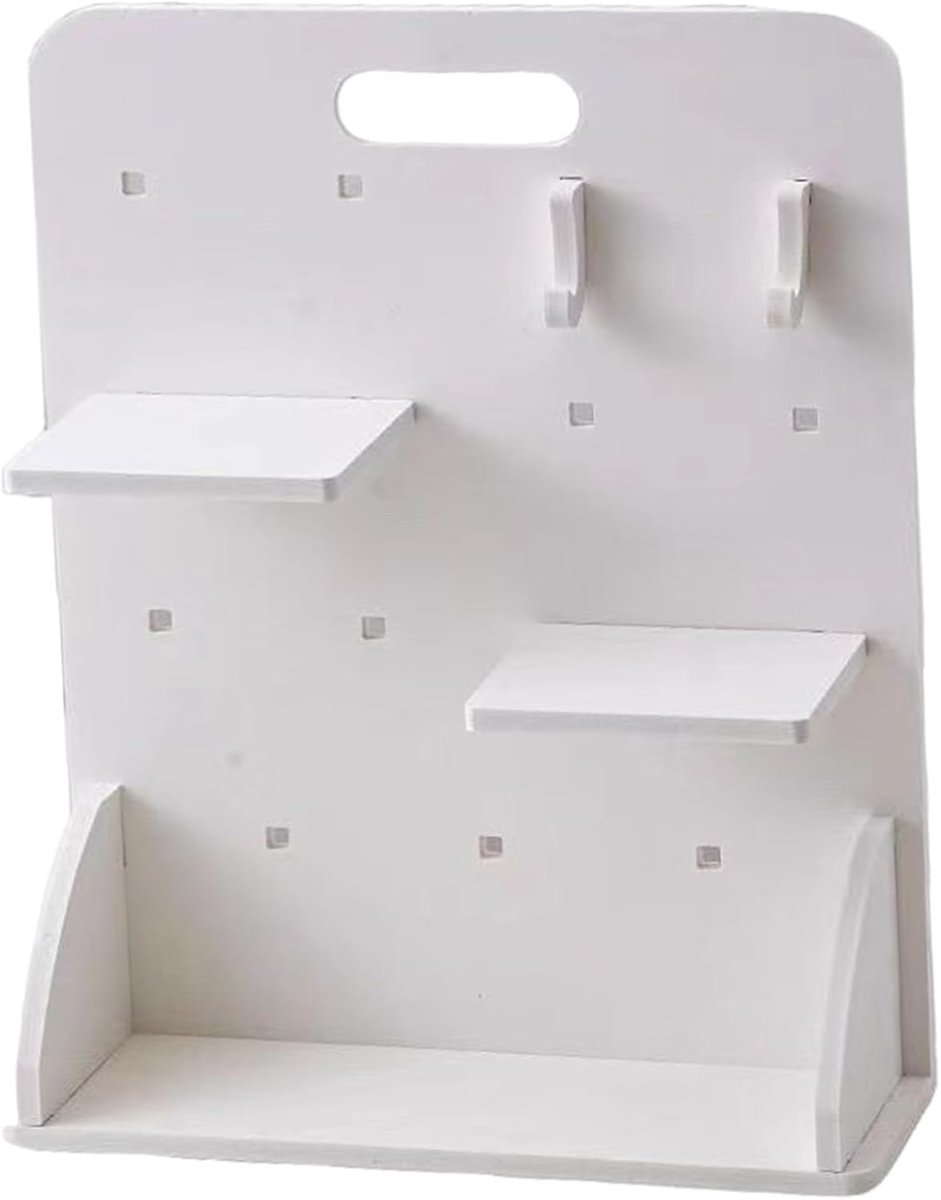Bureau Organizer - Opberger Thuis - Kantoor School - Inclusief Haken - 30x10x37 cm - Wit