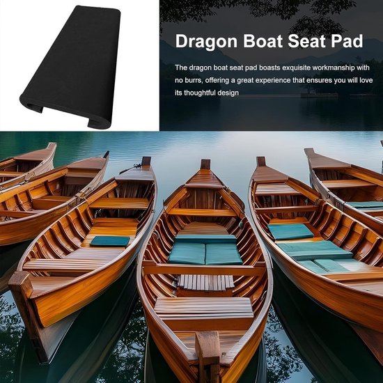 Zitkussen Boot - Watersport Kussen - Kano Kajak - Ademend Drijvend - 32 x 15 cm - Zwart — afbeelding 2