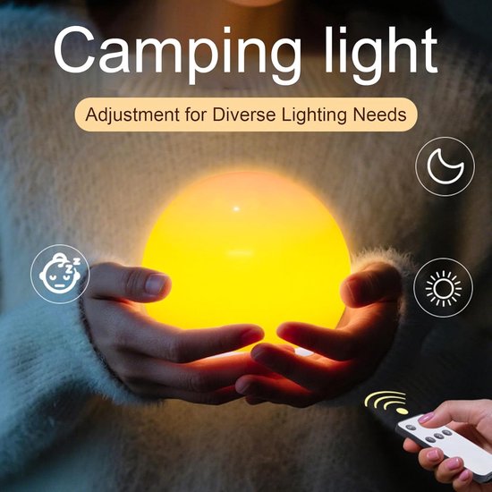 Camping Nachtlampje - Sfeerlamp LED - Tent Buiten Lezen - Kleurveranderend Instelbaar - 13.6 x 14.6 cm - Zonsondergang van camping — afbeelding 5