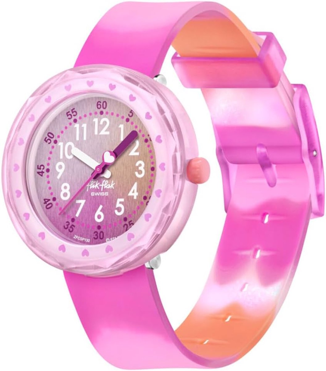 Kinderhorloge Roze - Tijd Leren - Dagelijks Gebruik - Parelmoer Wijzerplaat - 24 x 5.2 x 2.6 cm - Roze