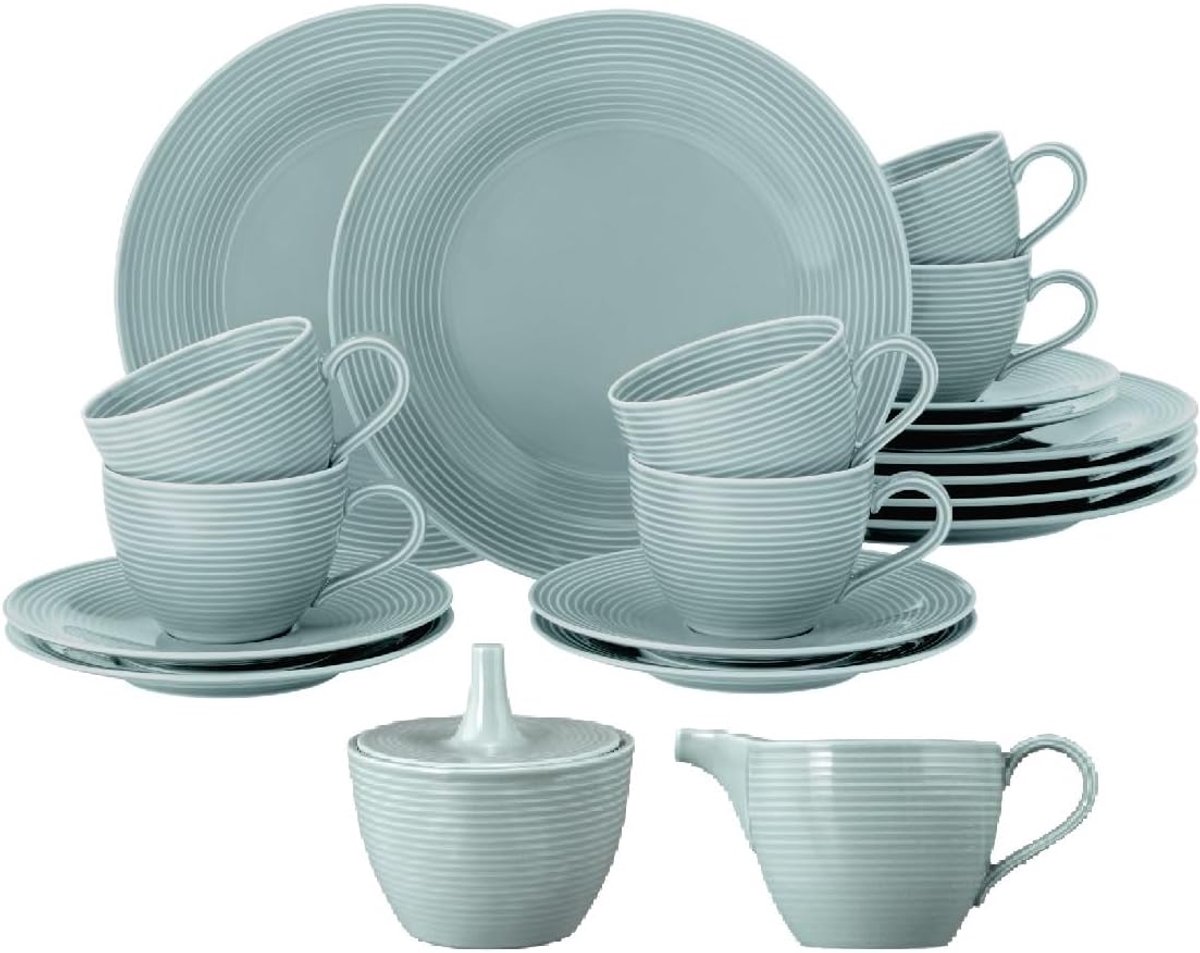 Koffieservies Set - Theeservies Servies - Ontbijt Koffie - Vaatwasser Magnetron Ovenbestendig - 20 Delig - Arctisch Blauw