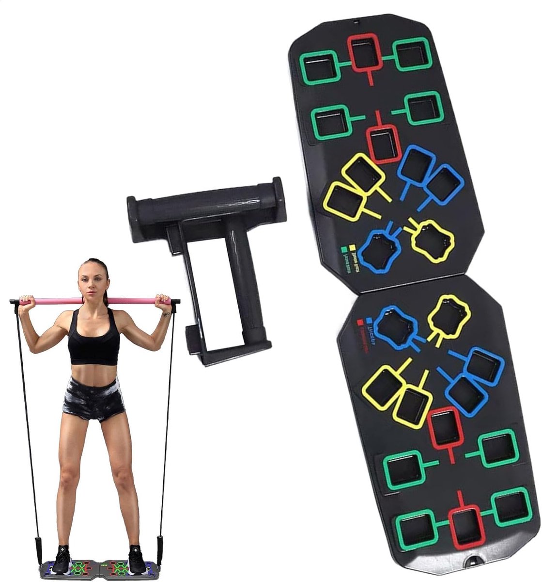 Pushup Board - Trainingsapparaat - Spieropbouw Bovenlichaam - Kleurgecodeerde Zones - 33x21x10 cm
