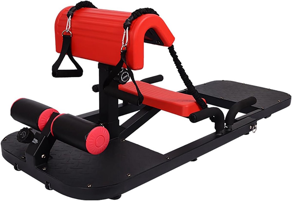 Sissy Squat Machine - Fitness Apparatuur - Thuis Trainen - Verstelbaar Kussen - 130x50x41.5 cm - Zwart