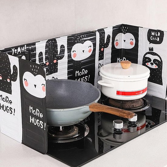 Keuken Spatscherm - Olie Beschermer - Koken Beschermen - Opvouwbaar Aluminium - 33x84cm — afbeelding 2