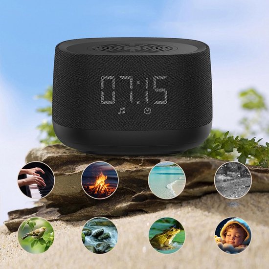 Geluidmachine - Rustgevende geluiden - Slaap ontspanning - 14 geluiden Bluetooth - 1000 mAh batterij - Zwart — afbeelding 2