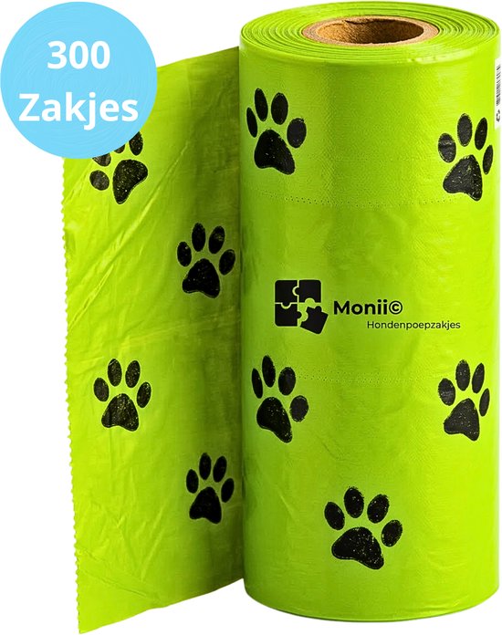 Monii - Sacs à crottes pour chien - 300 pièces - Stock disponible pendant plusieurs mois - Biodégradables - Sacs à déjections canines