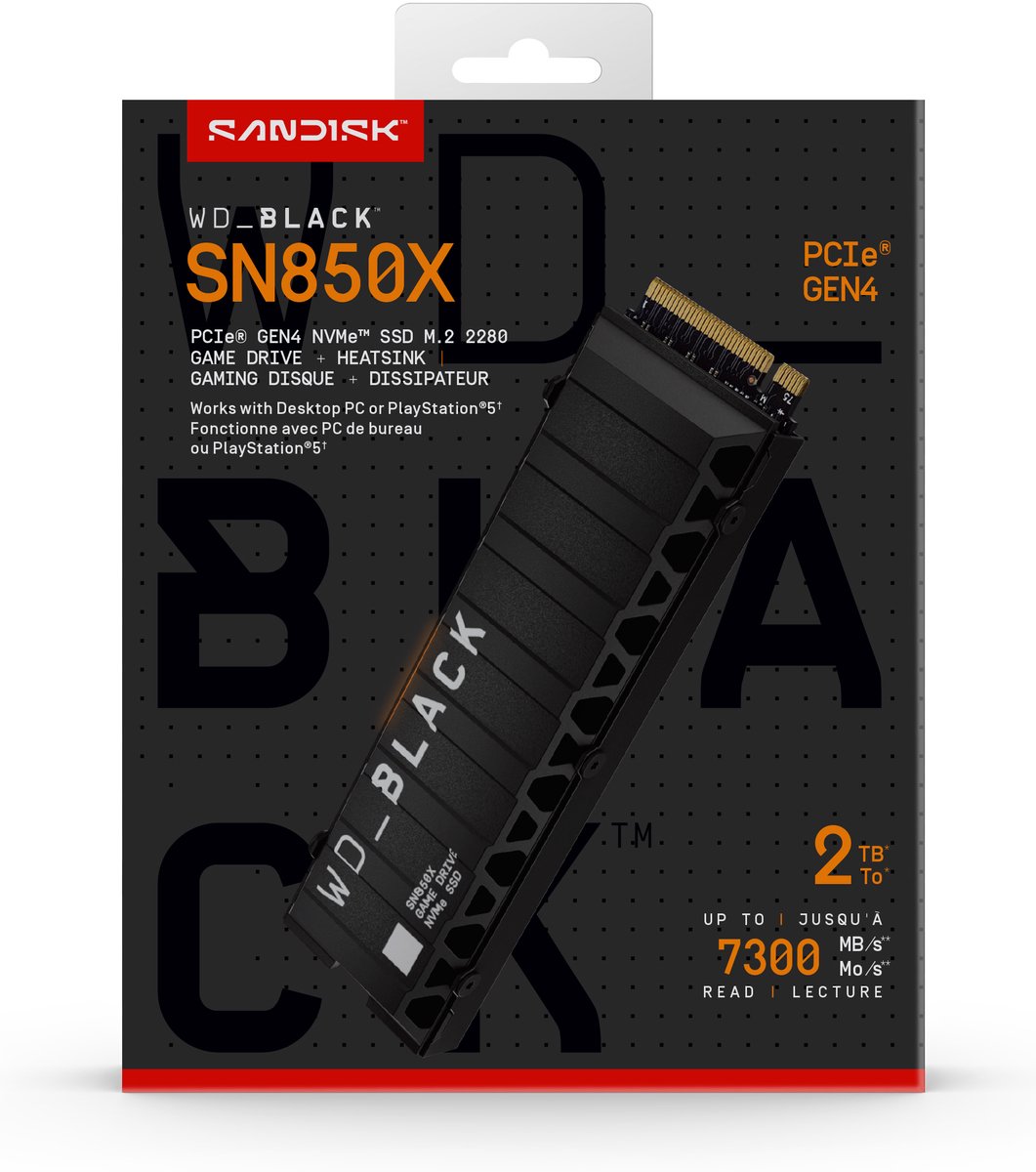 WD Black SN850X 2TB NVMe met Heatsink