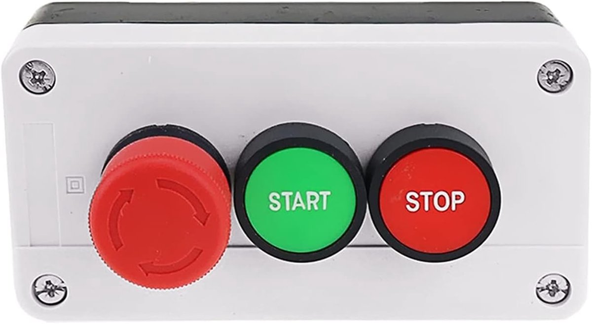 Noodstop Station - Drukknop Schakelaar - Machine Bediening - Drie Functies - 500 Gram - Rood Groen
