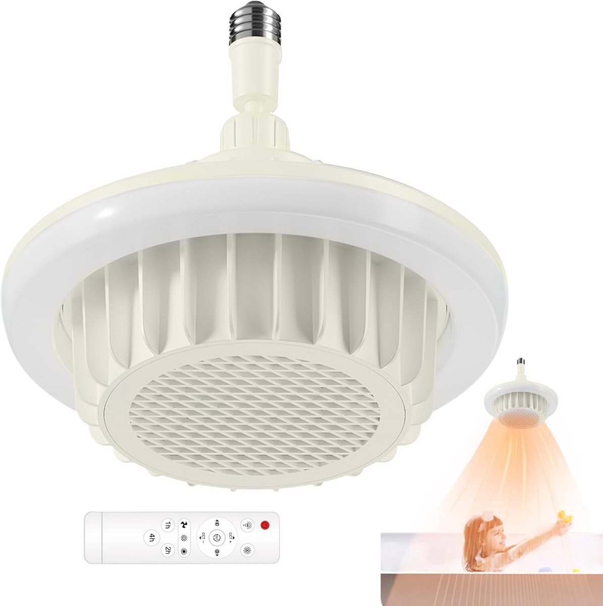 Verwarmingslamp Ventilator - Plafondverwarming Badkamer - Snelle Winterwarmte - Stil en Krachtig - 26x16x25 cm - Kaki Wit