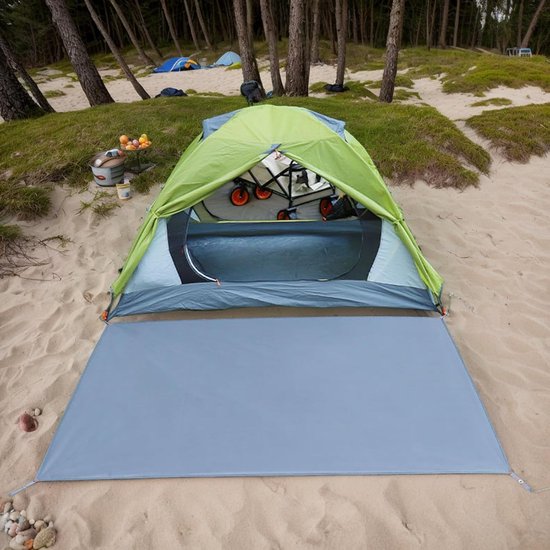 Tentvloer Slaapmat - Opvouwbaar Kampeermat - Outdoor Kamperen - Scheurvast Sneldrogend - 260x230cm - Blauw — afbeelding 4