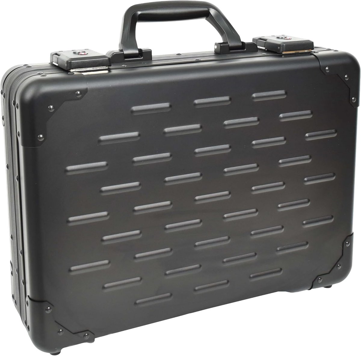 Aluminium Aktetas - Zakelijke Koffer - Veilig Documenten Vervoeren - Dubbel TSA Slot - 38x28x10.5 cm - Zwart