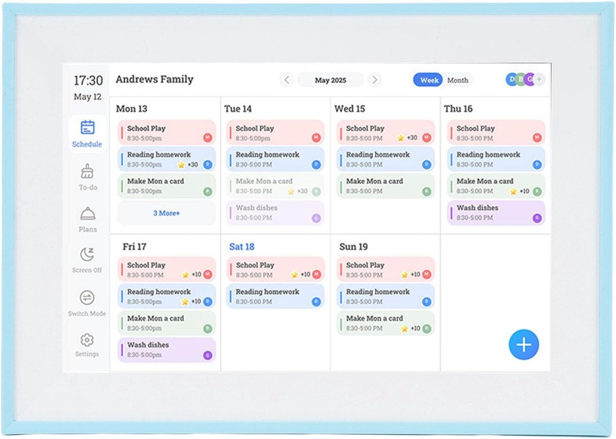 Digitale Agenda - Elektronische Planner - Familie Organisatie - Wifi Synchronisatie - 10.1 Inch Touchscreen