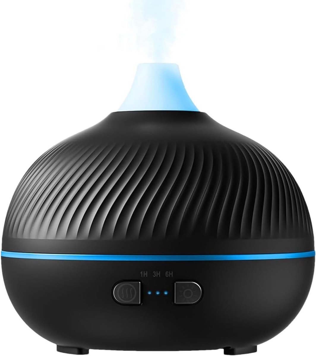 Elektrische Luchtbevochtiger - USB Vernevelaar Aroma - Ontspannende Sfeer Creëren - Automatische Uitschakeling - 12 x 12 cm - Zwart