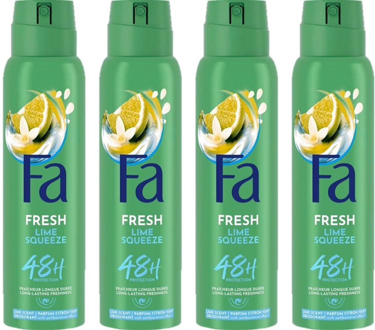 Fa Lime Squeeze Deodorant Spray - 4x150ml Voordeelverpakking