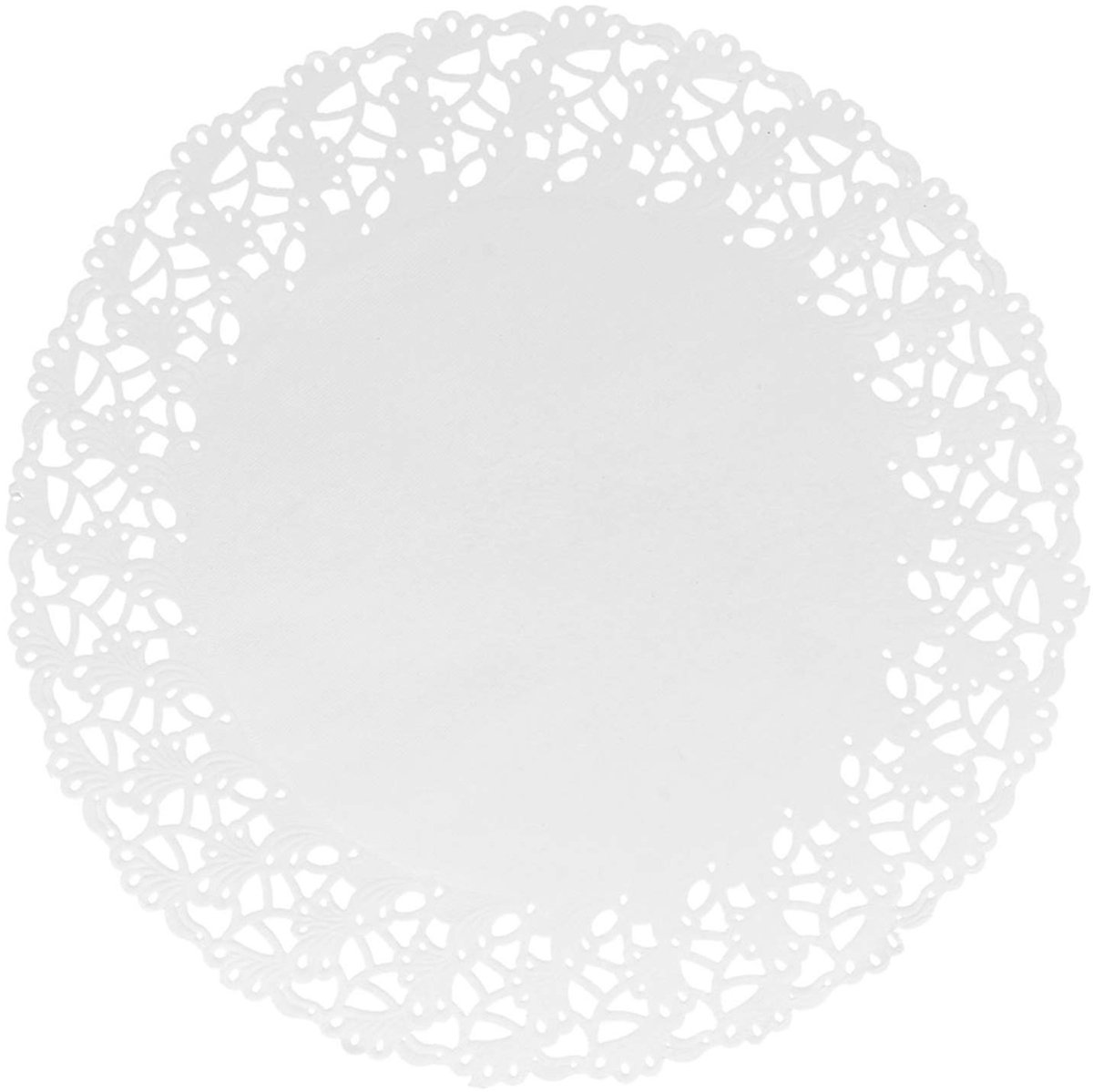 Papieren Gebakmatten - Ronde Kant - Taart Decoratie - Opengewerkt Design - 27 cm Diameter - Wit