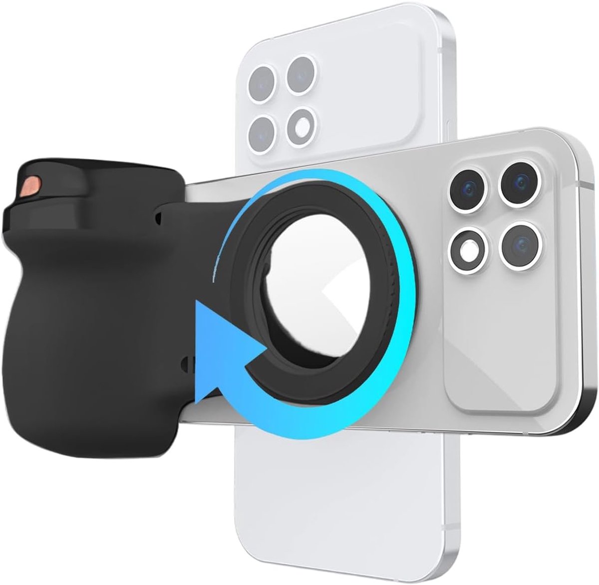 Magnetische Camera Handgreep - Selfie Trigger - Video Opname - Draaibaar Ontwerp - 13 x 4.8 x 9 cm - Zwart
