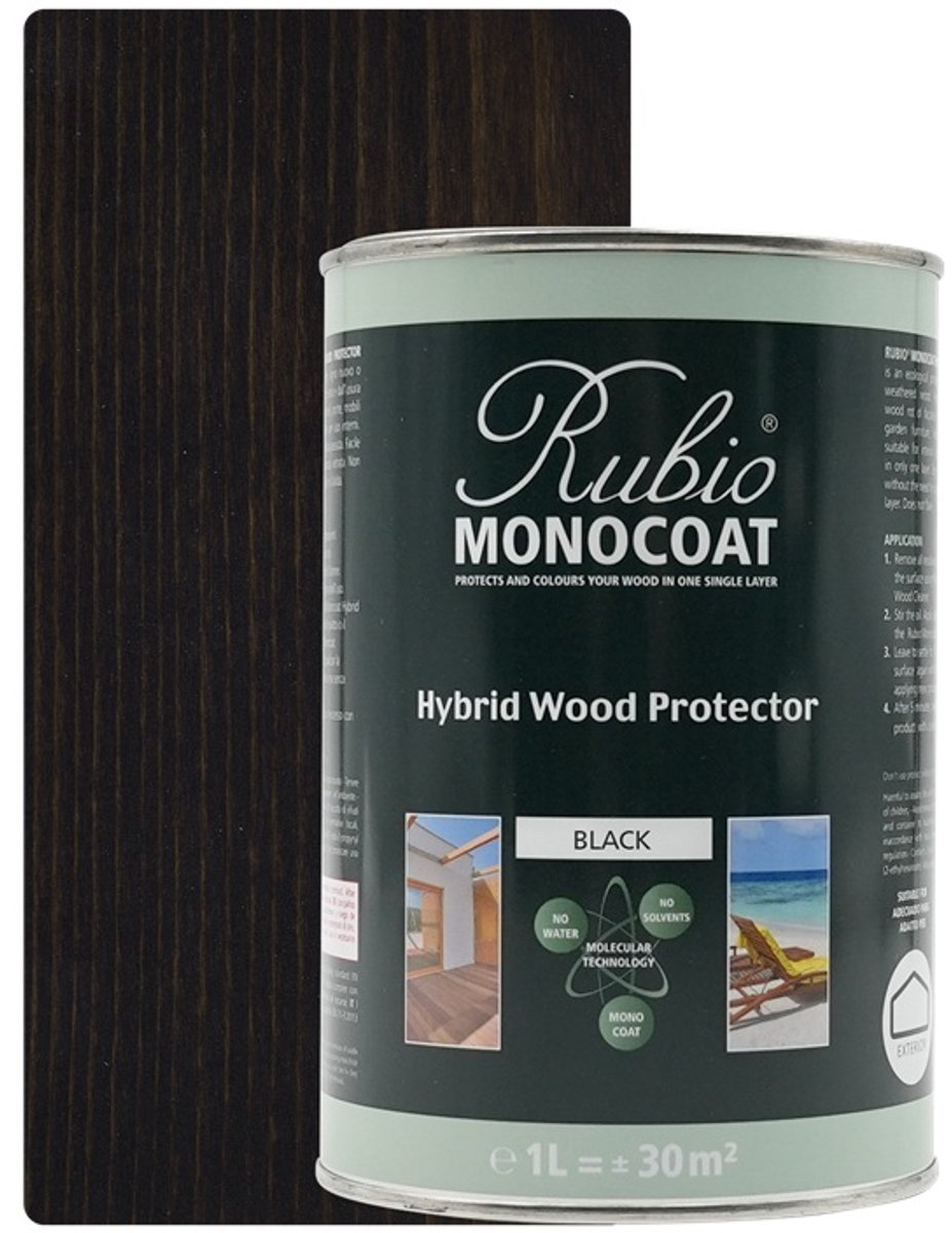 Rubio Monocoat Hybrid Wood Protector Black 1L 124040