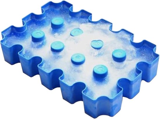 Bierkoelkrat - Ijsblok Houder - Drankjes Koel Houden - Draagbaar Ontwerp - 34 x 22 x 6 cm - Blauw — afbeelding 5