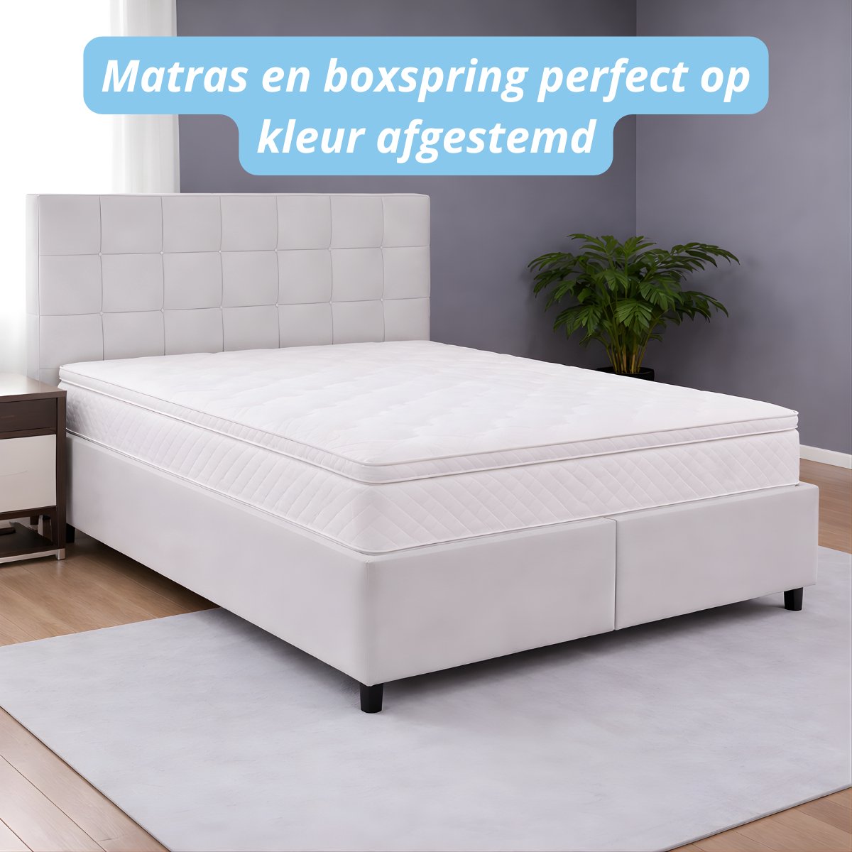 Maan matras Boxspring 140x200 met Opbergruimte - Off-white - afbeelding 2