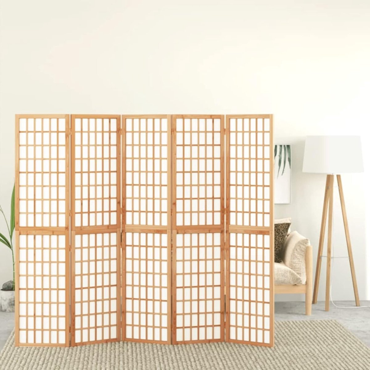 Opvouwbare Ruimteverdeler - Kamerscherm - Interieur Indelen - 5 Panelen Shoji Stijl - 200x
