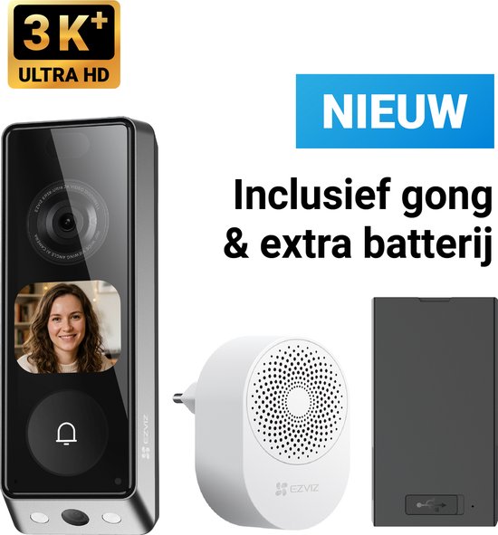 EZVIZ EP8 Videodeurbel met 6MP Dual Lens en AI Scherm - EZVIZ - €149,99