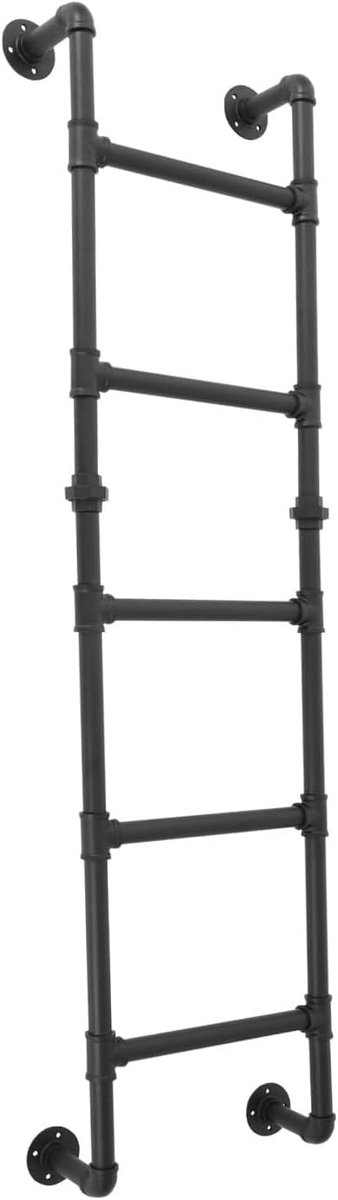 Nooduitgangsladder - Stapelbed ladder - Veilige toegang - Stevig metaal gepoedercoat - 165 cm hoog - Zwart
