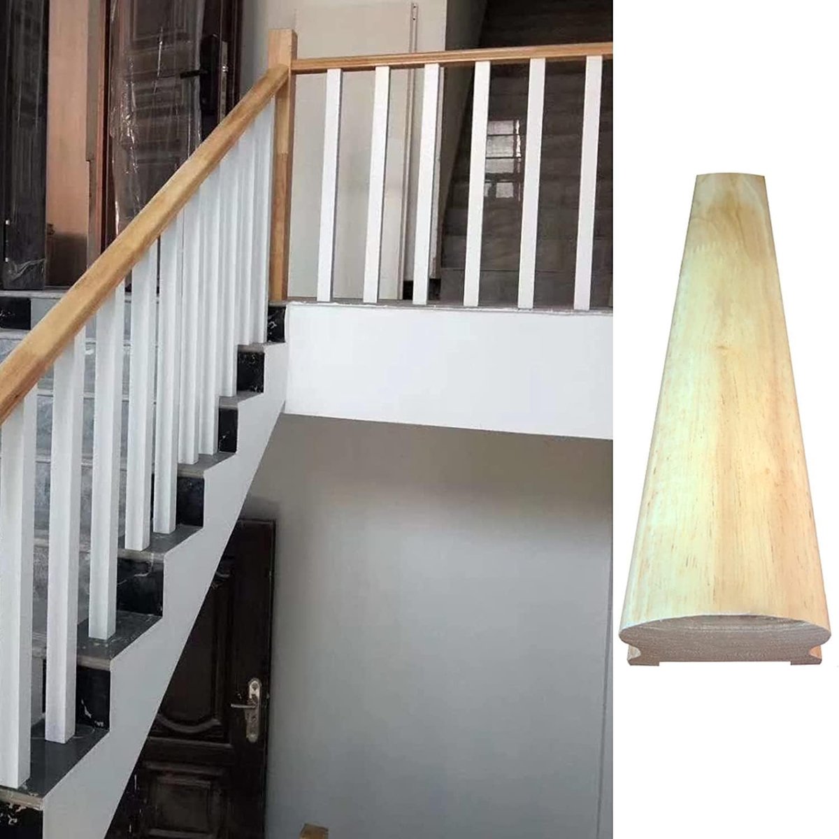 Houten Trapleuning Paal - Balustrade Spindel - Buiten Terras - Glad En Burr-vrij - 40 cm Lengte - Natuurlijk Hout