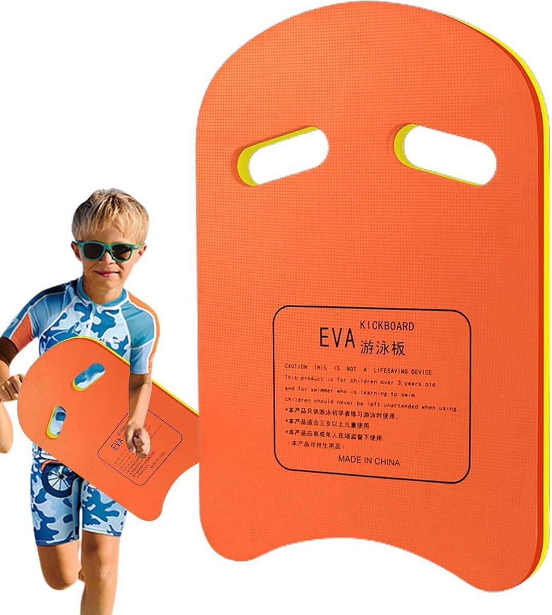 Zwemplank Dik - Drijvende Plank - Zwemtraining Kinderen - Lichtgewicht EVA Schuim - 45 x 29 cm - Oranje