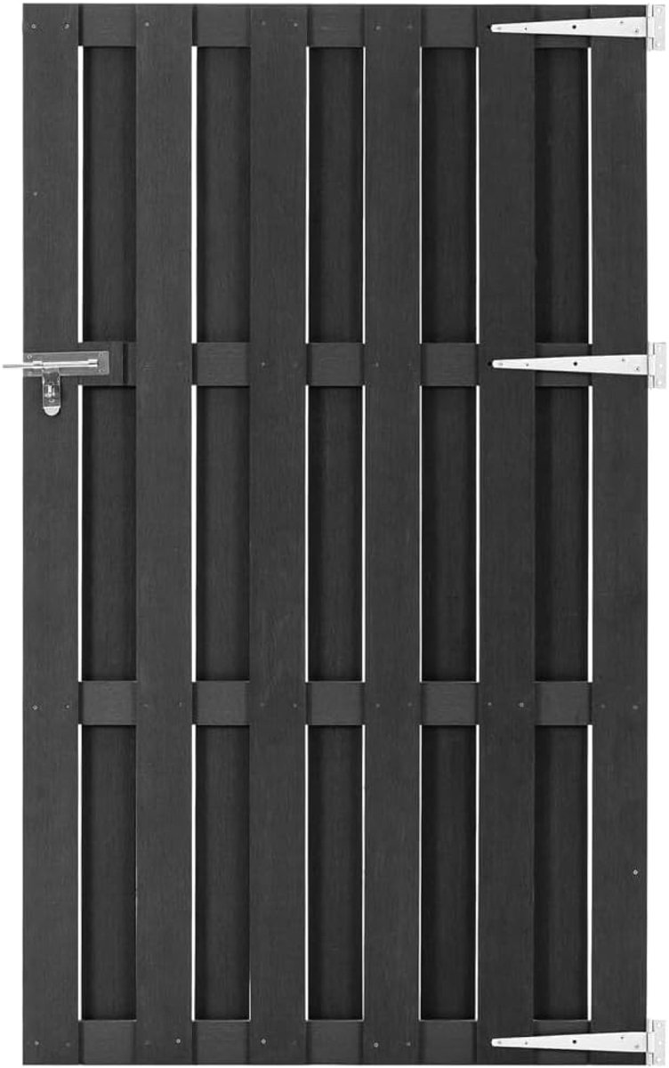 Tuinpoort - Hekwerk Deur - Toegang Afschermen - Weerbestendig WPC - 100x180 cm - Grijs