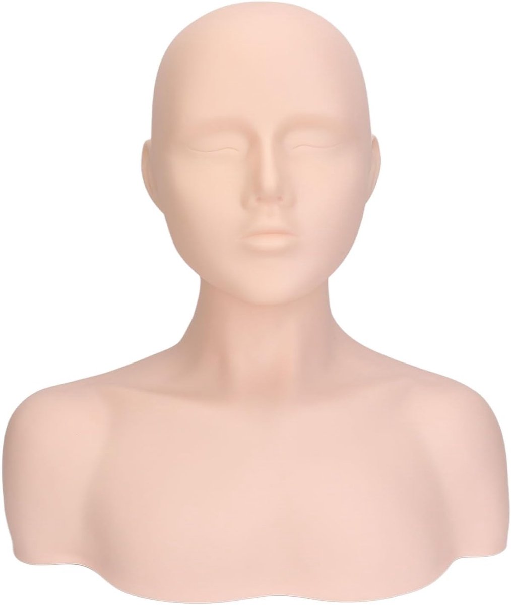 Etalagepop PVC - Mannequin Hoofd - Prinses Oefenen - Realistische Make-up - 39 cm Hoog