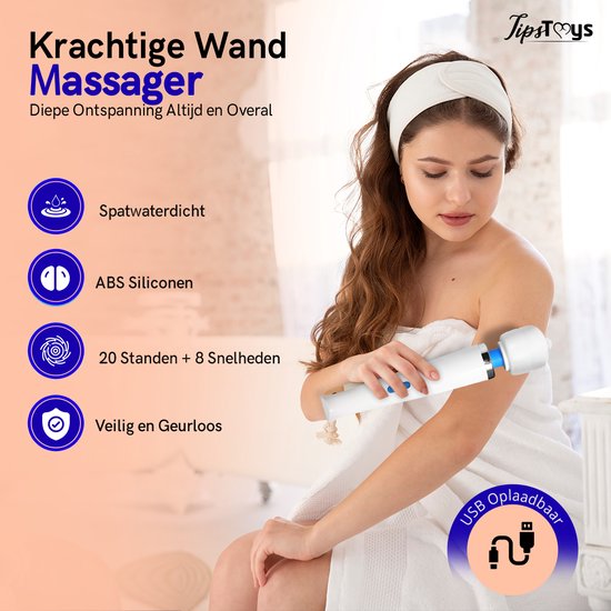 TipsToys Love Magic Massage USB - Vibromasseur sans fil Ultimate - Wit | bol