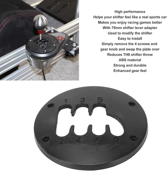 Schakelpook Kit - Versnellingspook Modificatie - Race Simulatie - 6 Snelheden Demping - 75 Mm Hendel - Zwart — afbeelding 2