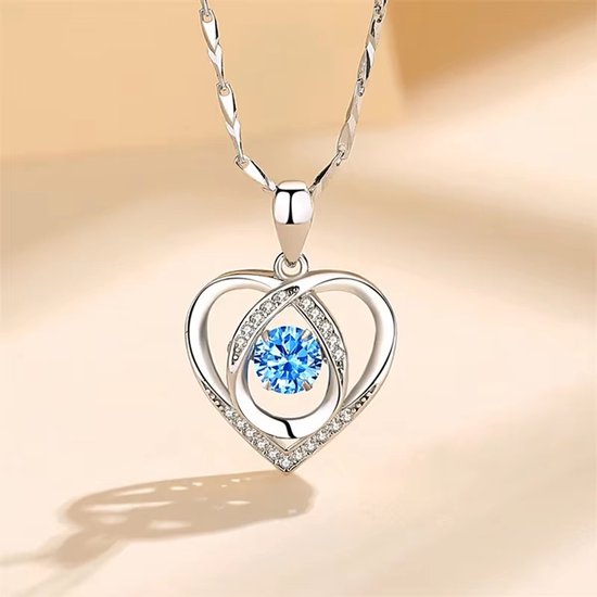 Roestvrijstalen Hart Halsketting en Armband Set voor Vrouwen - Vintage Kristal Sieraden, Elegant Cadeau voor Haar, Trendy Feestaccessoires - Blauw van Wolentty. — afbeelding 5