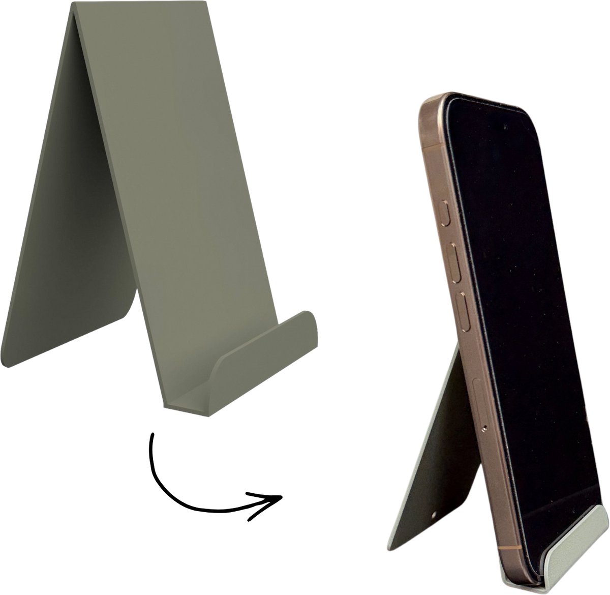Hoya living - Telefoonhouder - Salie Groen - Metaal - Telefoon houder bureau - Tegelhouder - sterke houder - ook geschikt voor tegeltjes