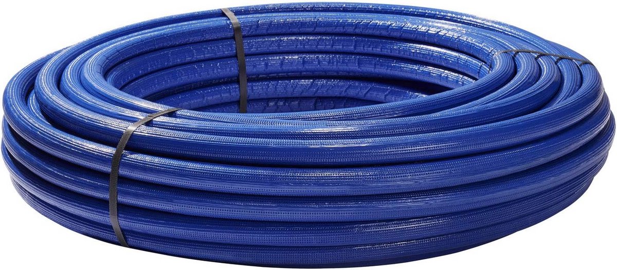 Aluminium Composiet Buis met 6mm Isolatie Blauw 26x3mm 25m Rol DVGW Keurmerk